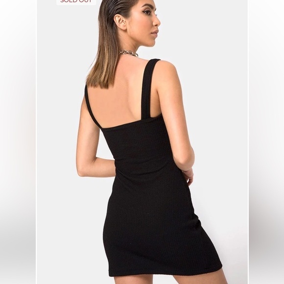 Motel Rocks Pendan Bodycon Dress In Rib Black Revolver size small - Picture 2 of 16